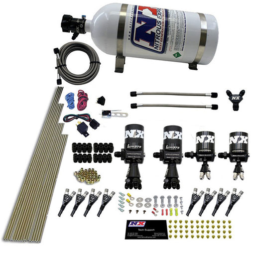 Nitrous Express 8 Cyl Shark Direct Port 4 Solenoids Nitrous Kit (200-600HP)