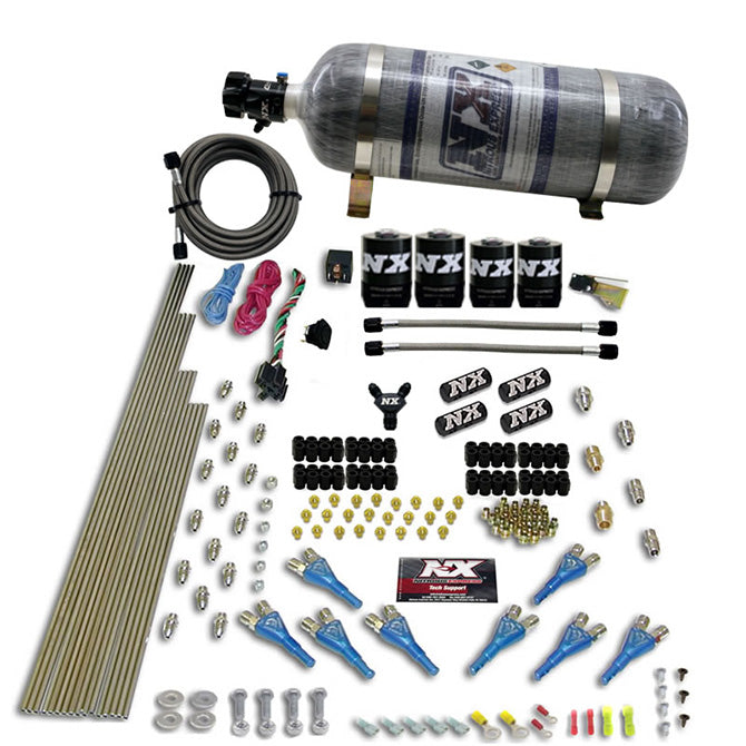 Nitrous Express 8 Cyl Shark Direct Port 4 Solenoids Nitrous Kit (200-600HP)