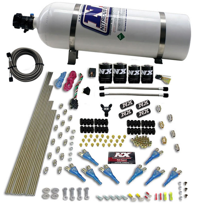 Nitrous Express 8 Cyl Shark Direct Port 4 Solenoids Nitrous Kit (200-600HP)