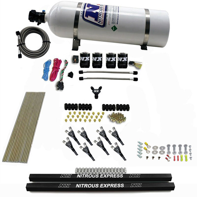  Nitrous Express Pro-Shk/Gas 4 Solenoids Nitrous Kit (250-650HP) w/Rails w/o Bottle