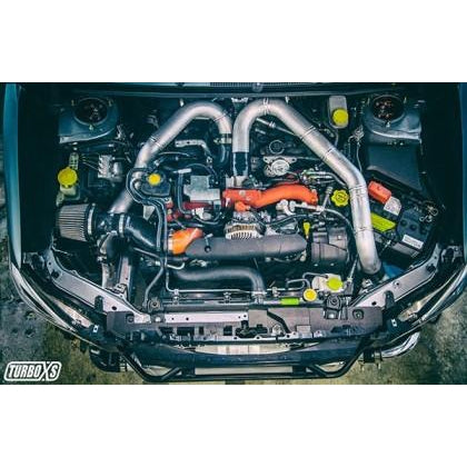 Turbo XS FMIC 2015-2017 Subaru STi - Wrinkle Red Pipes