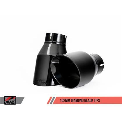 AWE Tuning Audi B9 A5 Touring Edition Exhaust Dual Outlet - Diamond Black Tips (Includes DP)