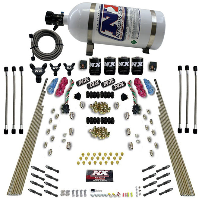 Nitrous Express 8 Cyl Dry Direct Port Dual Stage 4 Solenoids Nitrous Kit (200-600HP)