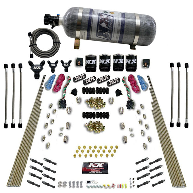 Nitrous Express 8 Cyl Dry Direct Port Dual Stage 4 Solenoids Nitrous Kit (200-600HP)