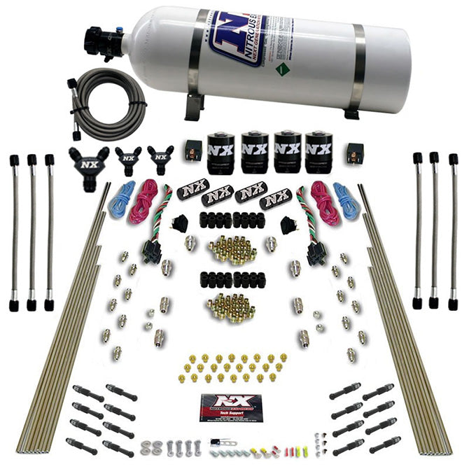 Nitrous Express 8 Cyl Dry Direct Port Dual Stage 4 Solenoids Nitrous Kit (200-600HP)