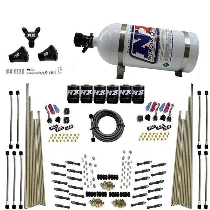 Nitrous Express 8 Cyl Dry Direct Port Three Stage 6 Solenoids Nitrous Kit (200-600HP)