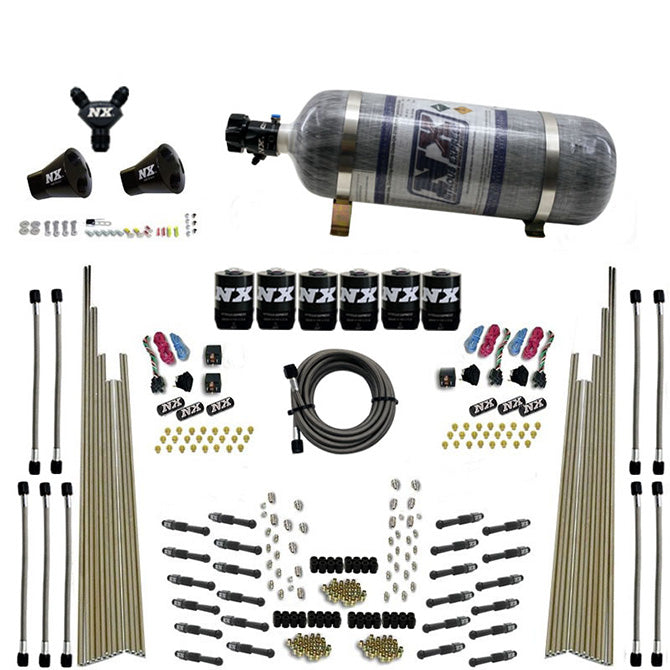Nitrous Express 8 Cyl Dry Direct Port Three Stage 6 Solenoids Nitrous Kit (200-600HP)