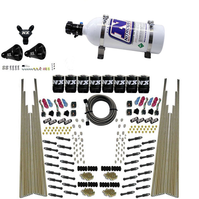 Nitrous Express 8 Cyl Dry Direct Port Four Stage 8 Solenoids Nitrous Kit (200-600HP)