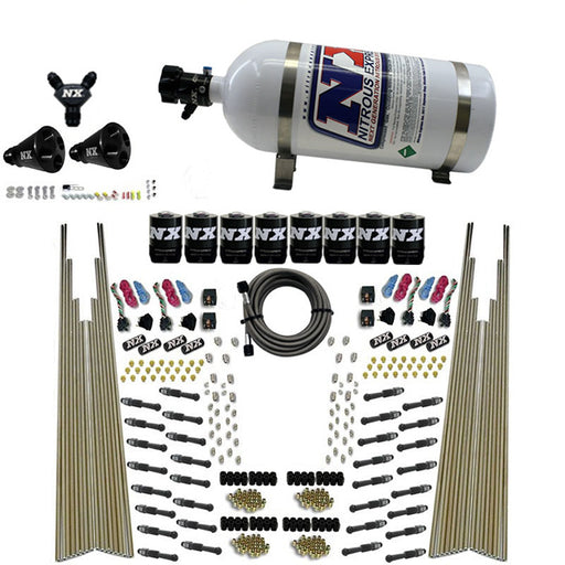 Nitrous Express 8 Cyl Dry Direct Port Four Stage 8 Solenoids Nitrous Kit (200-600HP)