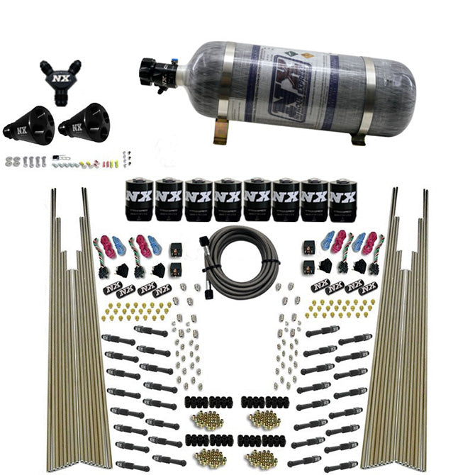 Nitrous Express 8 Cyl Dry Direct Port Four Stage 8 Solenoids Nitrous Kit (200-600HP)