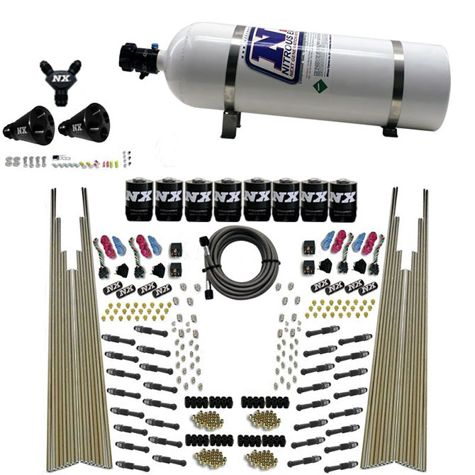 Nitrous Express 8 Cyl Dry Direct Port Four Stage 8 Solenoids Nitrous Kit (200-600HP)
