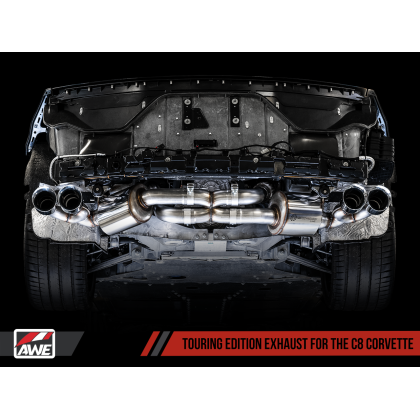 AWE Tuning 2020 Chevrolet Corvette (C8) Touring Edition Exhaust - Quad Chrome Silver Tips