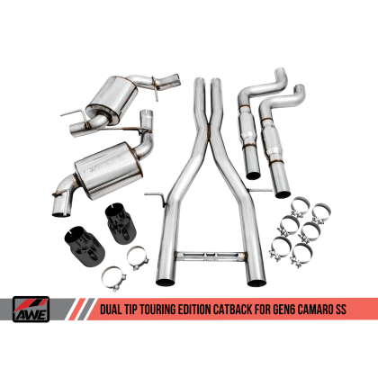 AWE Tuning 16-19 Chevy Camaro SS Resonated Cat-Back Exhaust - Touring Edition (Diamond Black Tips)