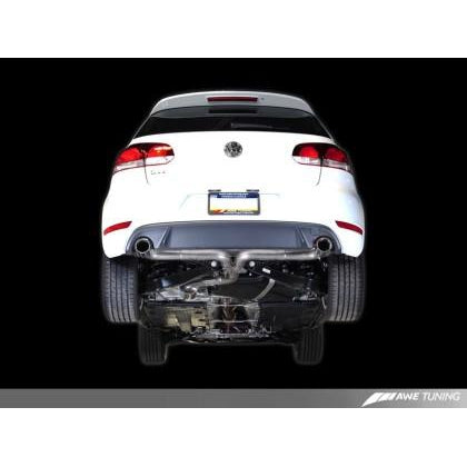 AWE Tuning Mk6 GTI Performance Catback - Diamond Black Round Tips
