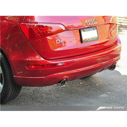 AWE Tuning Audi 8R Q5 3.2L Non-Resonated Exhaust System (Downpipe-Back) - Polished Silver Tips