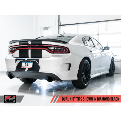 AWE Tuning 2017+ Dodge Charger 5.7L Touring Edition Exhaust - Non-Resonated - Diamond Black Tips