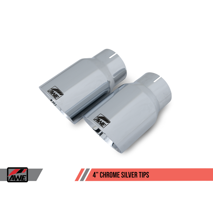 AWE Tuning S550 Mustang EcoBoost Axle-back Exhaust - Touring Edition (Chrome Silver Tips)