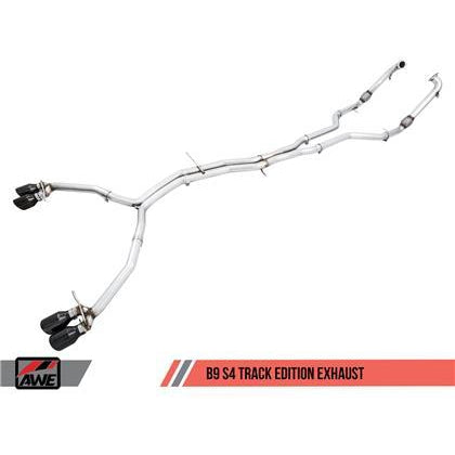 AWE Tuning Audi B9 S4 Track Edition Exhaust - Non-Resonated (Black 102mm Tips)