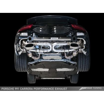 AWE Tuning 991 Carrera Performance Exhaust - Chrome Silver Tips