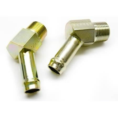 ATP Turbo 45 Degree Oil Drain ( Return ) Fitting - 5/8" Slip-On Hose Barb to 1/2" NPT Male