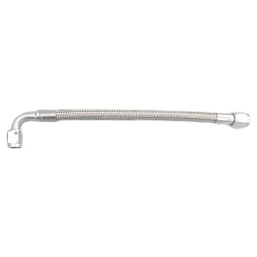 ATP Turbo Steel Braided Hose (90 Degree & Straight Ends), -6 AN, For Coolant Or Oil Use, 8 Inches Long Line