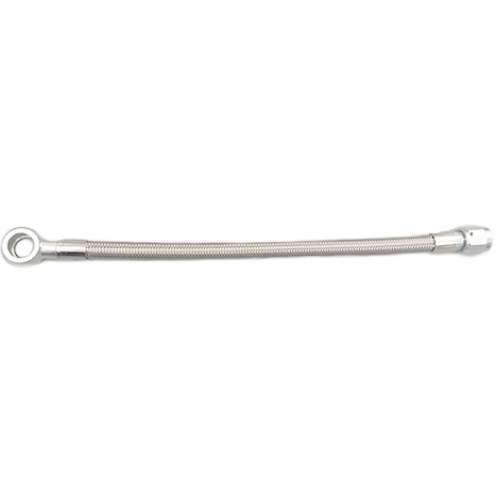 ATP Turbo Steel braided Oil Feed Line(12mm Banjo & Straight End) -4 AN for Oil Supply, 18" inches