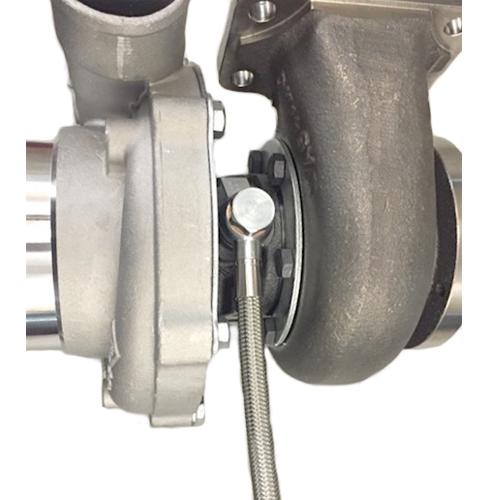 ATP Turbo Hose, 8" Straight Steel Braided Line, 14mm Banjo -6 AN