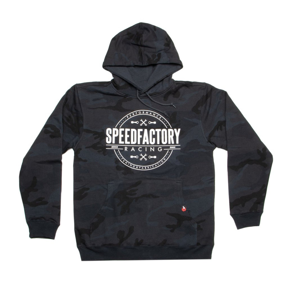 SpeedFactory "BADGE" Black Camo Hoodie