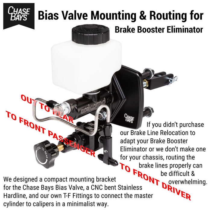 Chase Bays Bias Valve Mounting & Routing for Brake Booster Eliminator