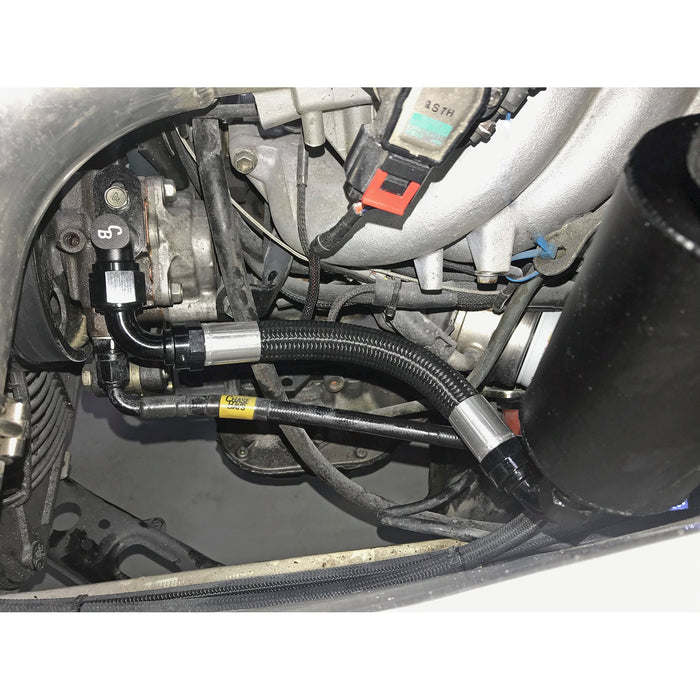 Chase Bays Power Steering Pump Feed -10AN Adapter - Toyota 1JZ | 2JZ & BEAMS