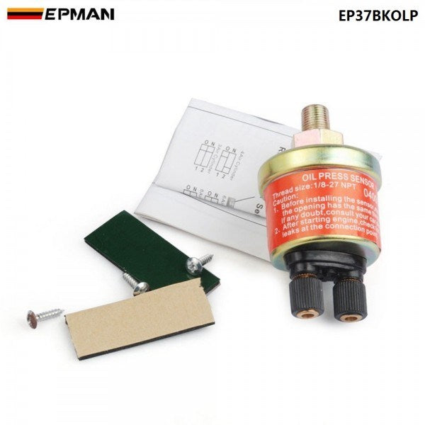 EPMAN 37mm Compact Micro Digital Smoked Oil Pressure Gauge With Sensor NTP 1/8 (PSI)