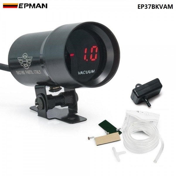 EPMAN 37mm Compact Micro Digital Smoked Lens Vacuum Gauge - Black