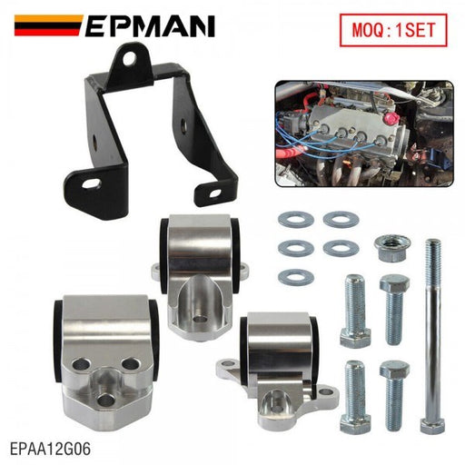 EPMAN Engine Motor Mount Kit For Honda Civic EK B16 B18 B20 96-00 3 Post Aluminum