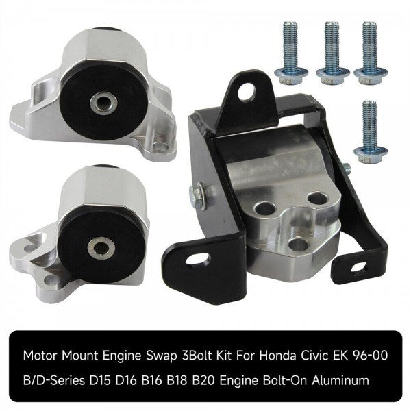 EPMAN Engine Motor Mount Kit For Honda Civic EK B16 B18 B20 96-00 3 Post Aluminum