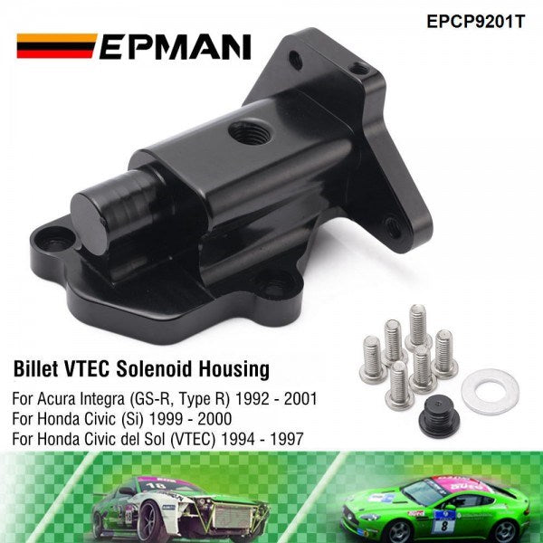 EPMAN BILLET ALUMINUM VTEC SOLENOID HOUSING FOR HONDA CIVIC ACURA B SE ...