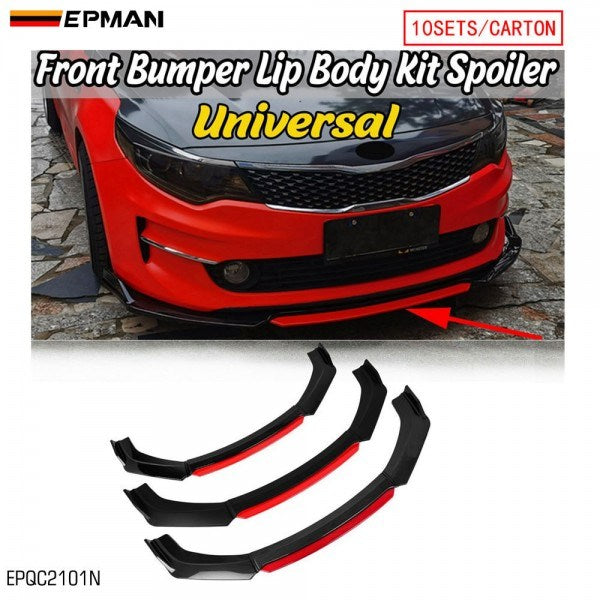 EPMAN - UNIVERSAL FRONT BUMPER LIP FLAT UNDER PANEL SPLITTER SPOILER PLATE DIFFUSER