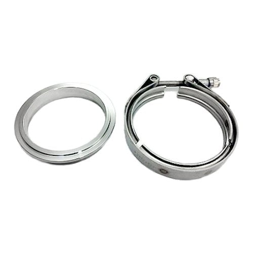 ATP Turbo FLANGE AND CLAMP SET, Stainless Downpipe 3" GT V-band (w/ Protruded 81mm lip at the ID) 90mm OD