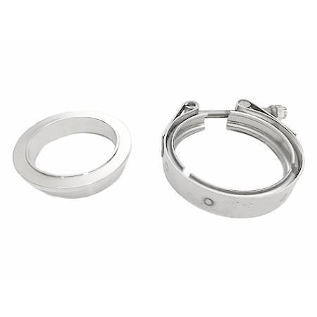 ATP Turbo Stainless Manifold Side Flange and Clamp set (1 each) for Garrett Undivided V-band Entry Housing