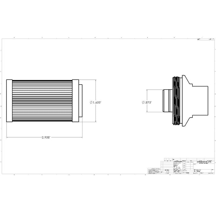 Aeromotive Filter, In-Line (AN-10) 10 Micron Fabric Element