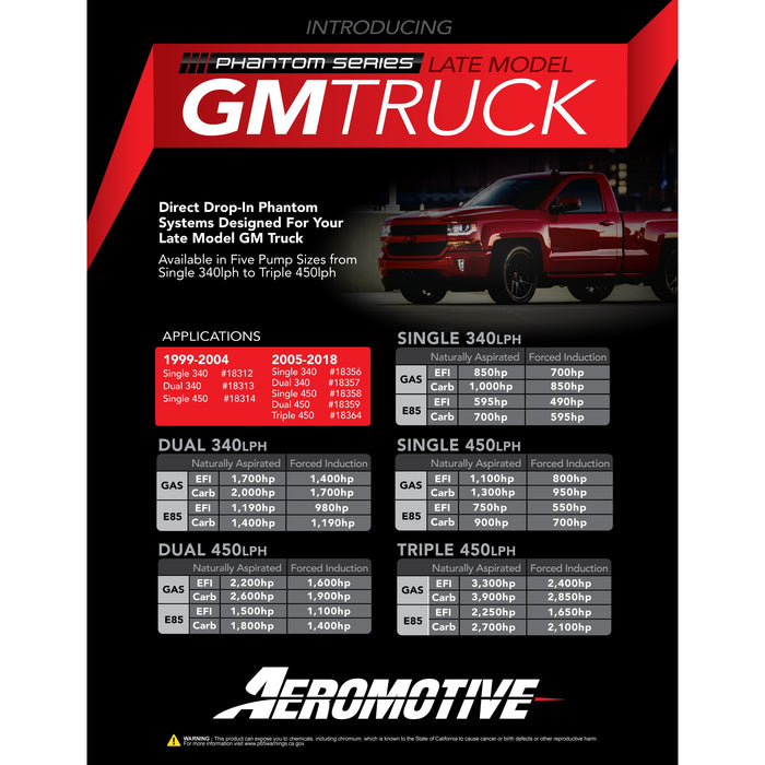 Aeromotive Phantom Series: 2005-2017 GM Truck Direct Drop-In