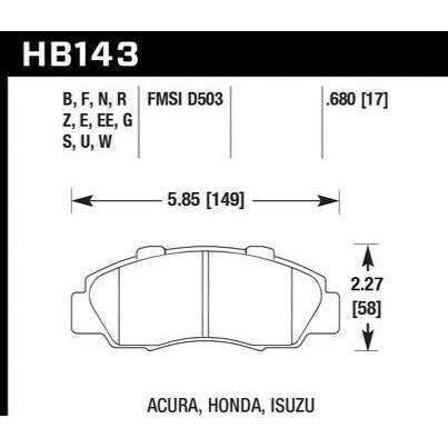 Hawk Performance Blue 9012 Front Brake Pads - DC  Prelude  Accord