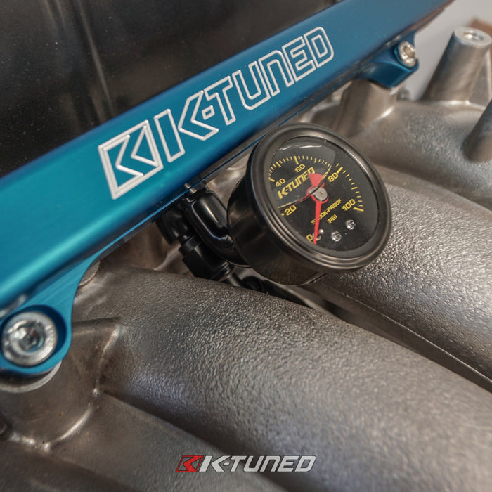 K-Tuned Center Mount Fuel Rail Fitting Gauge and 6AN Ports
