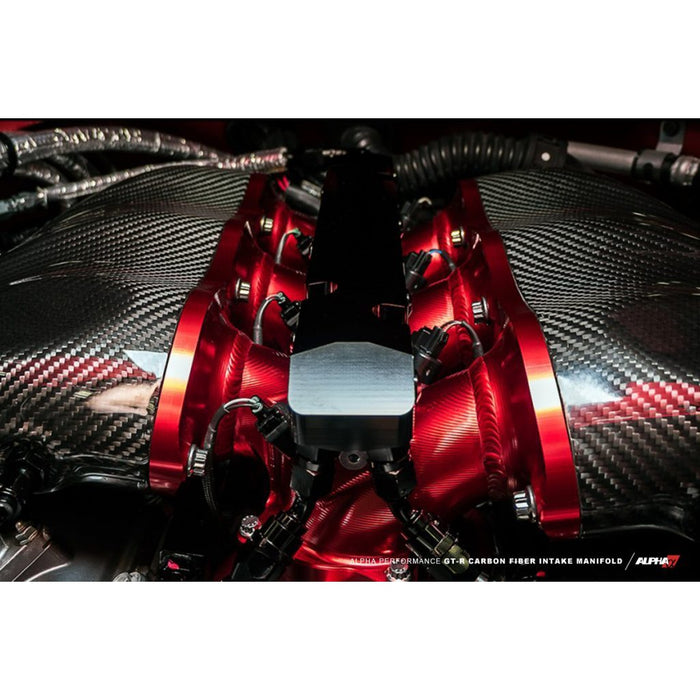 AMS Performance 2009+ Nissan GT-R R35 Alpha Alum/Carbon Fiber Intake Manifold w/Aux Fuel Rail 18 Inj