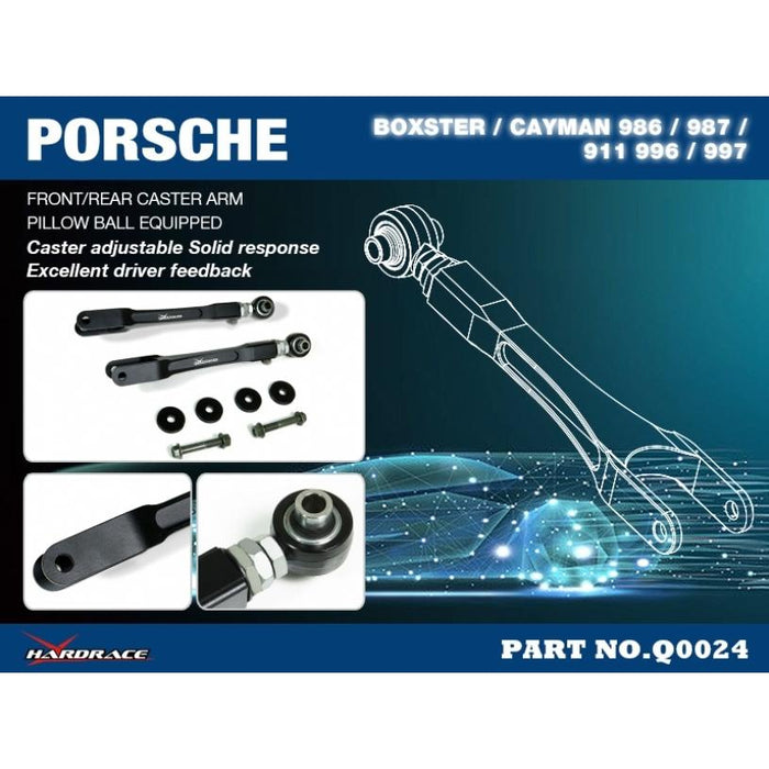 Hard Race Adjustable Front/Rear Caster Arm Porsche, 911, Boxster, 986 96-04, 987 04-12, 996 97-04, 997 05-12