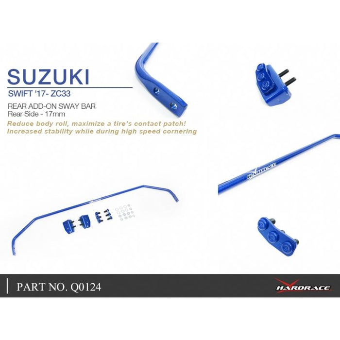 Hardrace Rear Add-On Sway Bar 17Mm Suzuki, Swift, Zc33 17-Present
