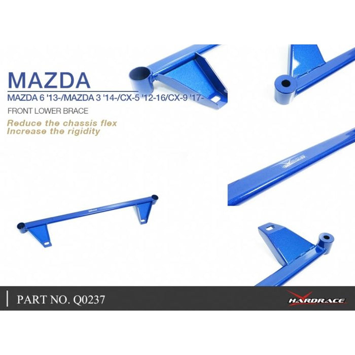 Hardrace Front Lower Brace Mazda, 3/Axela, 6/Atenza, Cx5, Cx9, 16-Present, Bm/By 14-18, Gj 14-, Ke 12-17, Kf 201