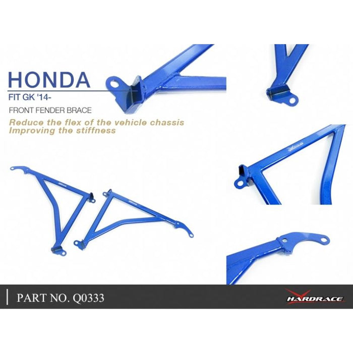 Hardrace Front Fender Brace Honda, Jazz/Fit, Gk3/4/5/6