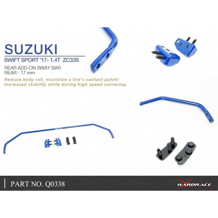 Hardrace Rear Add-On Sway Bar 17Mm Suzuki, Swift, Zc33 17-Present