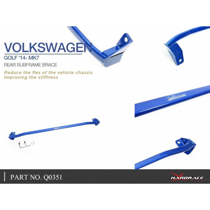 Hardrace Rear Subframe Brace Volkswagen, Golf, Mk7, A7, Typ 5G 14-