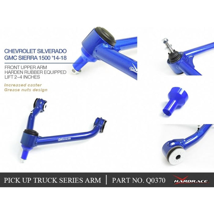 Hardrace Front Upper Arm Lift 2~4 Inches Chevrolet, Gmc, Sierra, Silverado, 1500 14-18, 1500 14-18